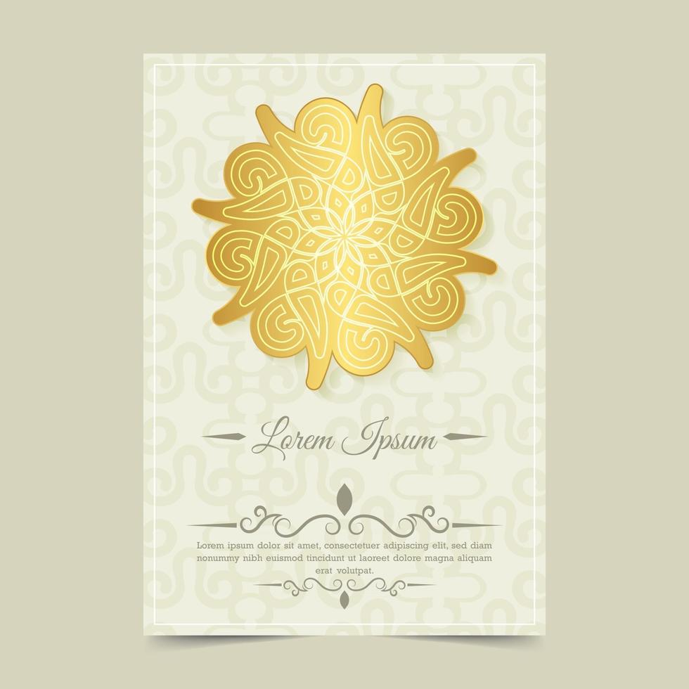 luxe gouden wenskaart in mandala-stijl vector