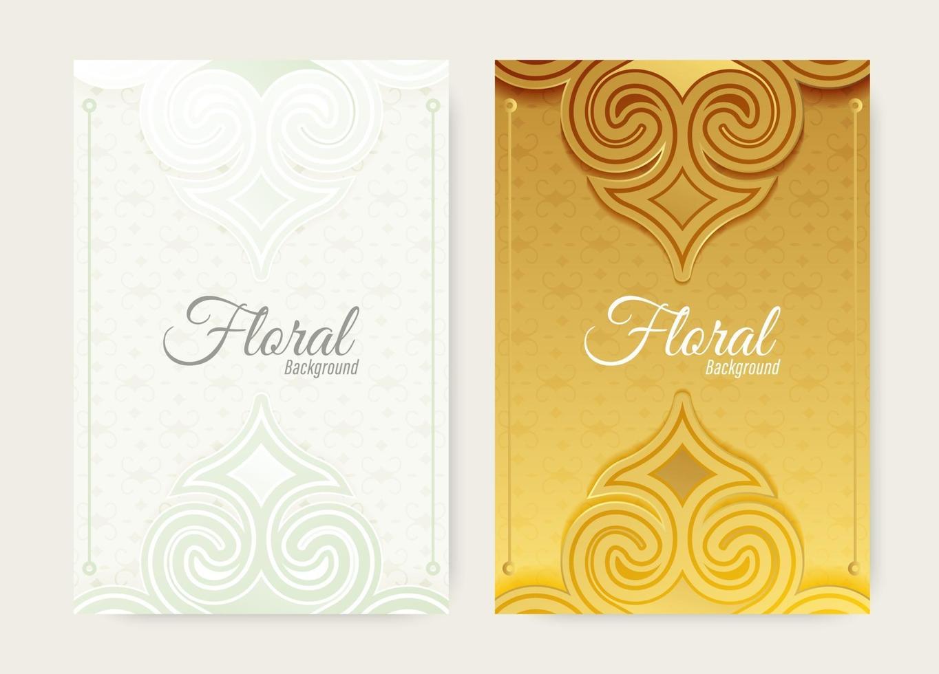 goud en wit ornament bloemvorm cover vector