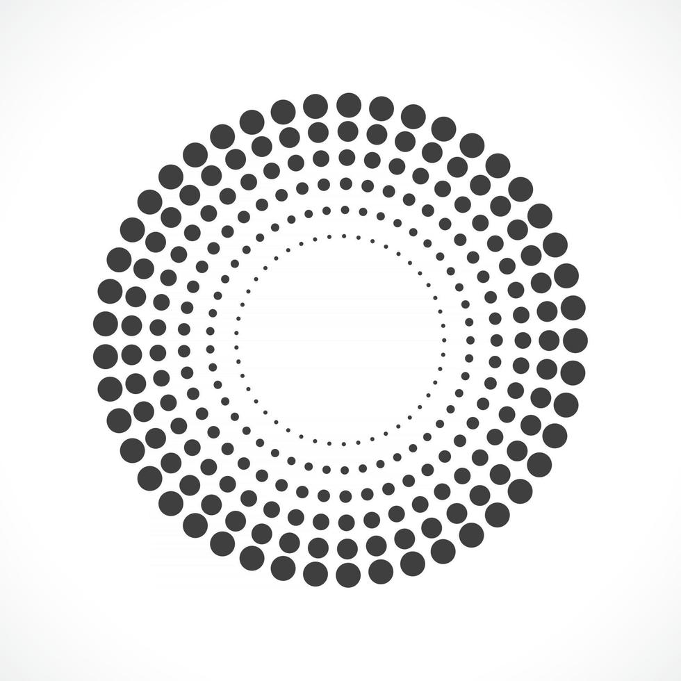 abstract vector cirkel frame halftoonpunten embleem embleemontwerp.