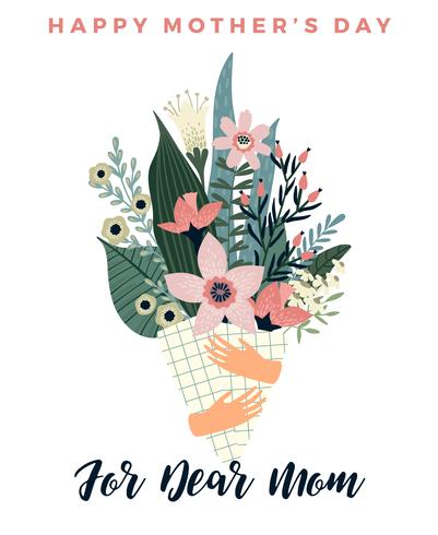 Gelukkige Moederdag. Vectormalplaatje met bloemen. vector