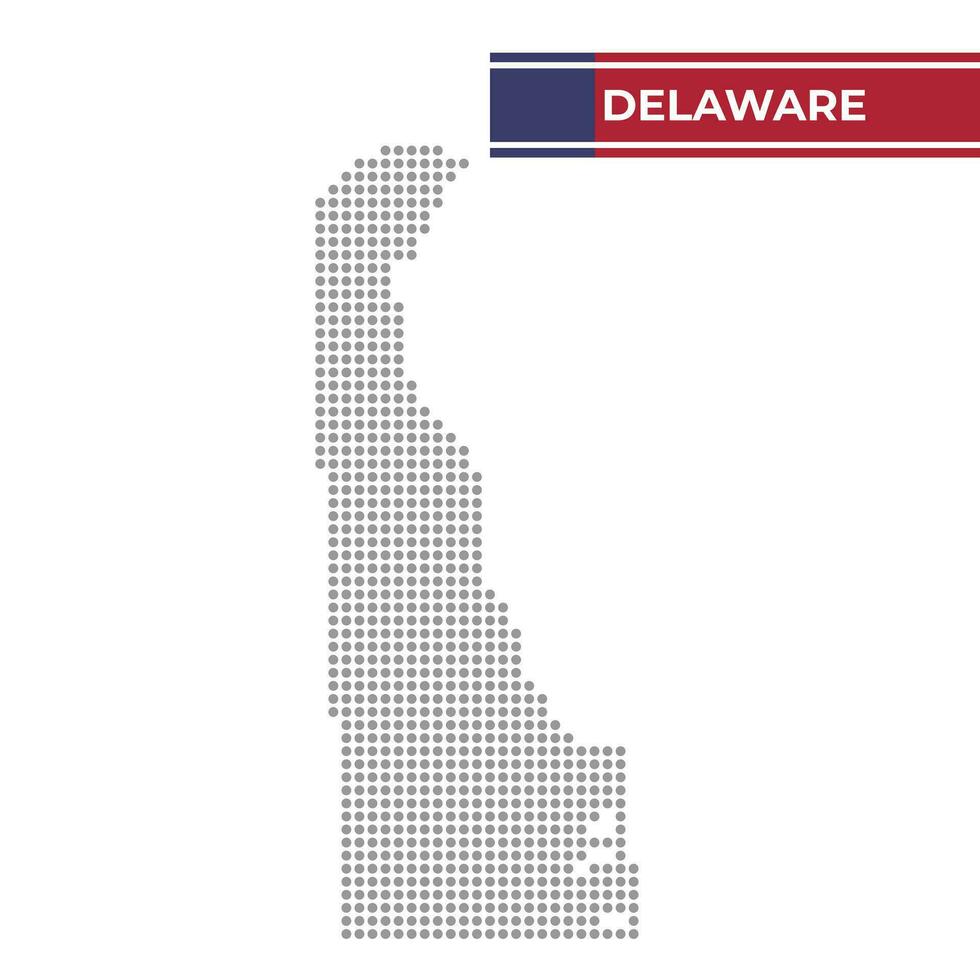 stippel kaart van Delaware staat vector