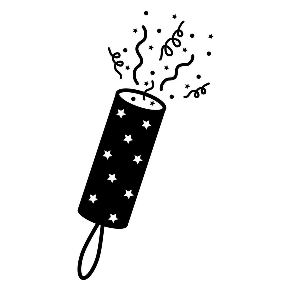 feestelijk vuurwerk in tekening stijl, geïsoleerd vector illustratie