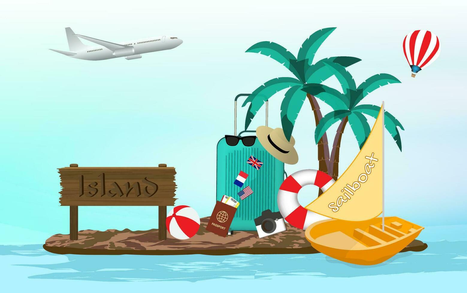 zomer vakantie reizen eiland vector
