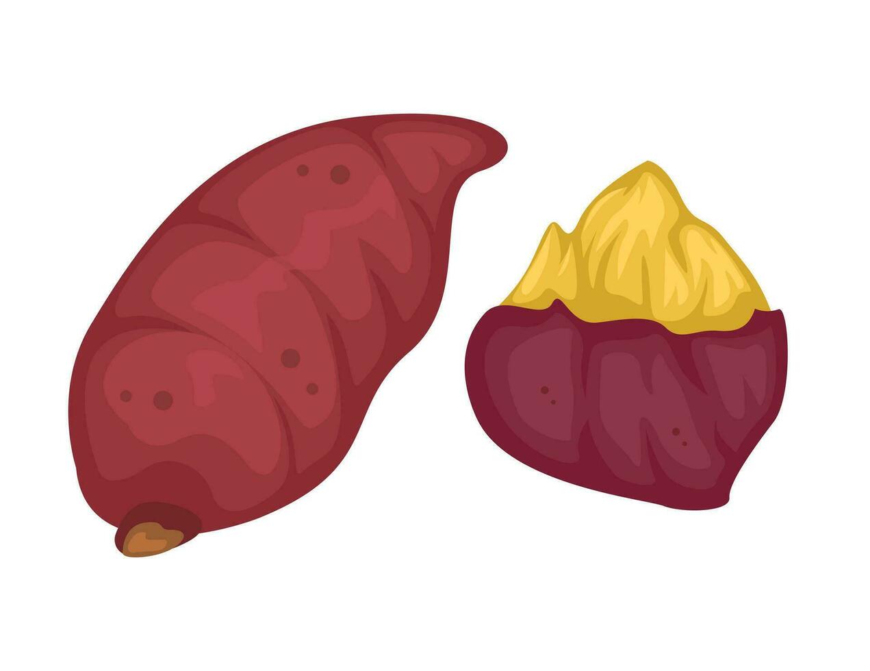 geroosterd zoet aardappel voedsel tekenfilm illustratie vector