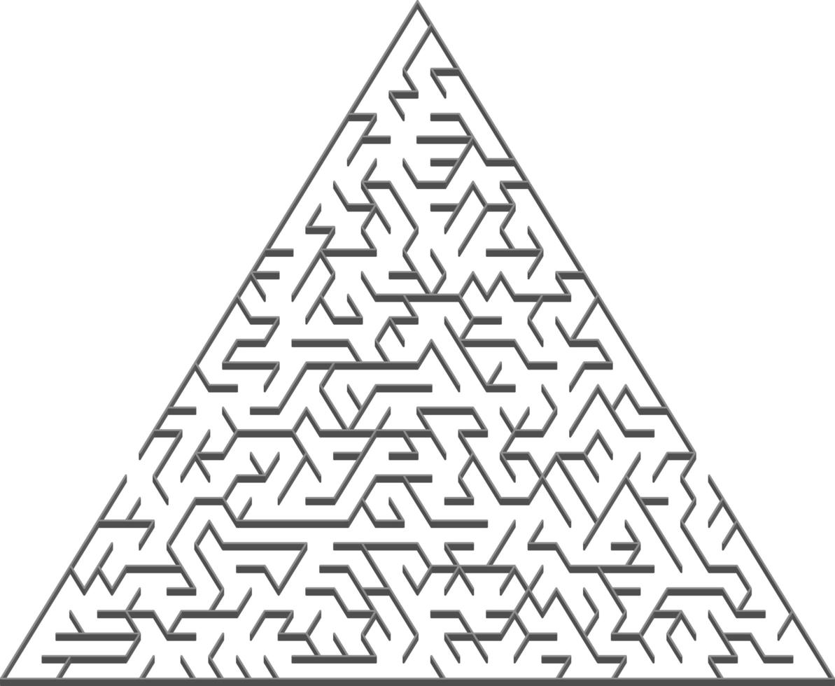 vectortextuur met een grijs driehoekig 3d doolhof, spel. vector