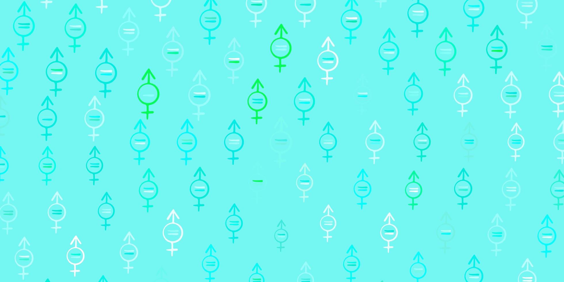 lichtgroene, gele vectortextuur met de symbolen van vrouwenrechten. vector