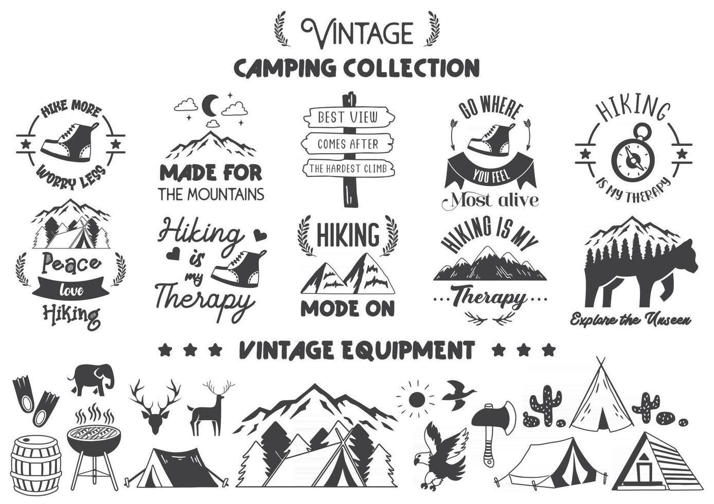 camping citaat illustratie vector voor banner