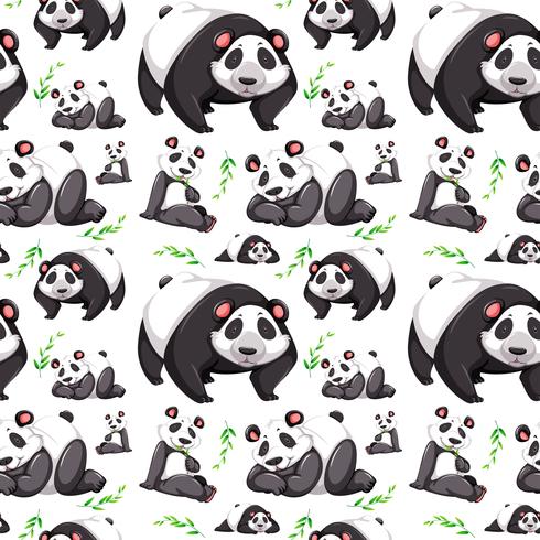 Panda beer naadloze achtergrond vector