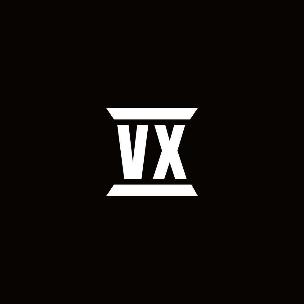 vx logo monogram met pilaarvorm ontwerpen sjabloon vector