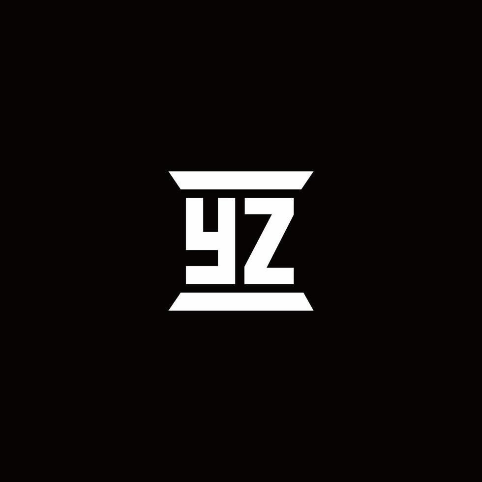 yz logo monogram met pilaarvorm ontwerpen sjabloon vector