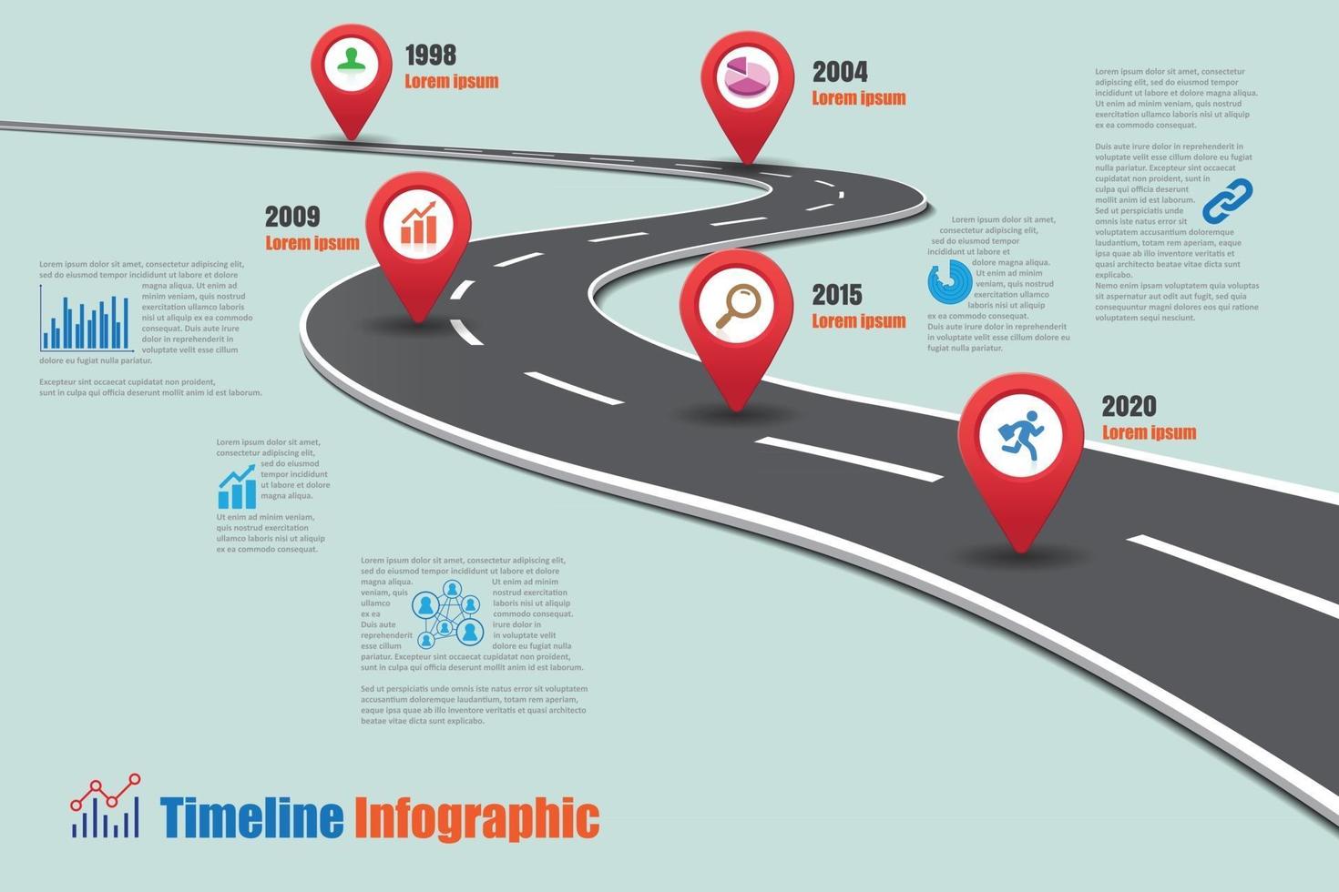 zakelijke routekaart tijdlijn infographic sjabloon vectorillustratie vector