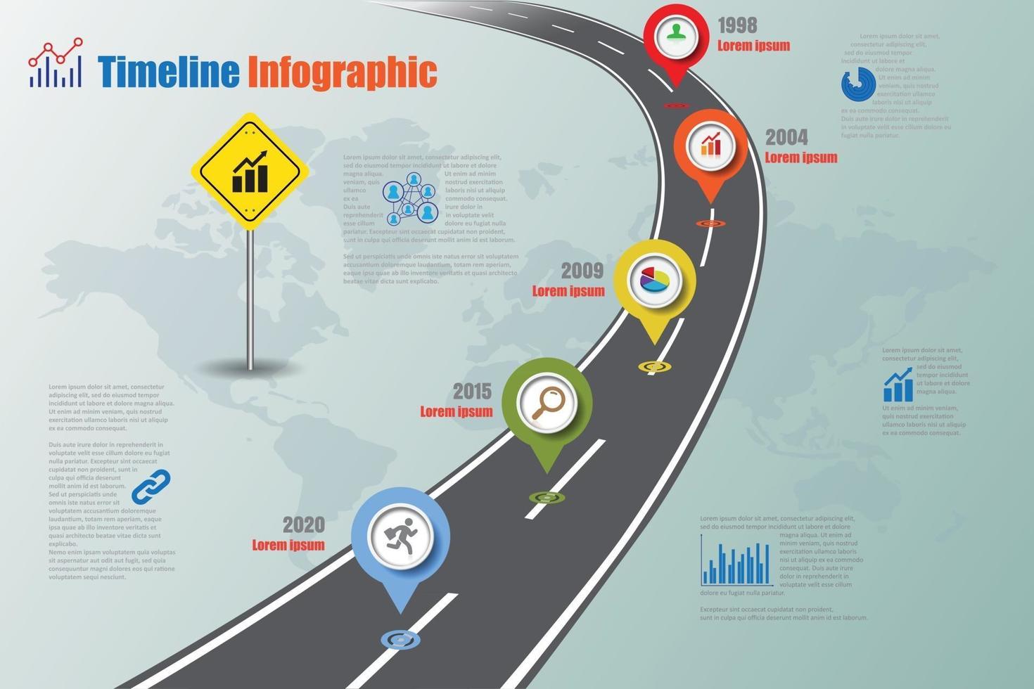 zakelijke routekaart tijdlijn infographic sjabloon vectorillustratie vector