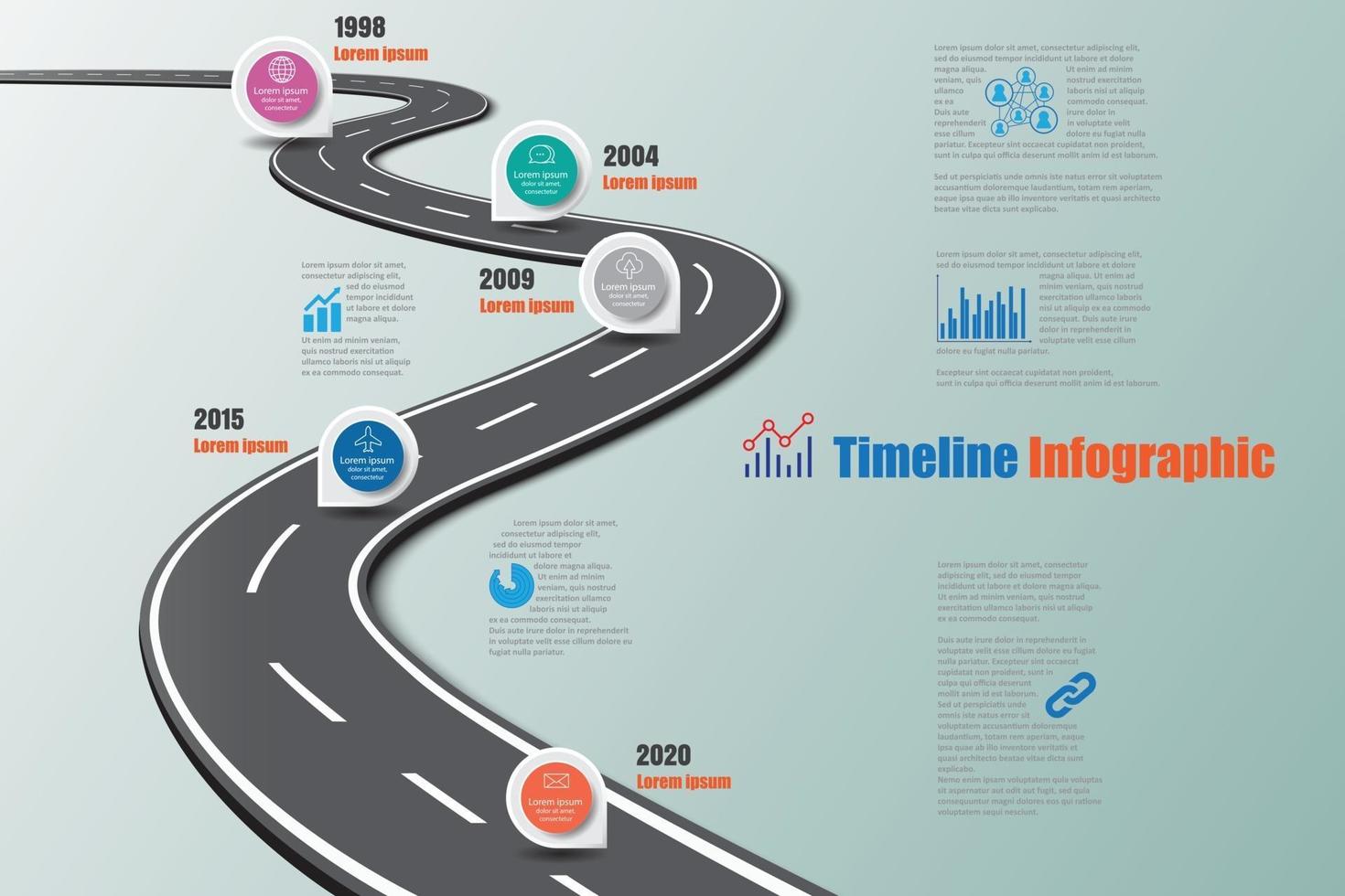 zakelijke routekaart tijdlijn infographic sjabloon vectorillustratie vector