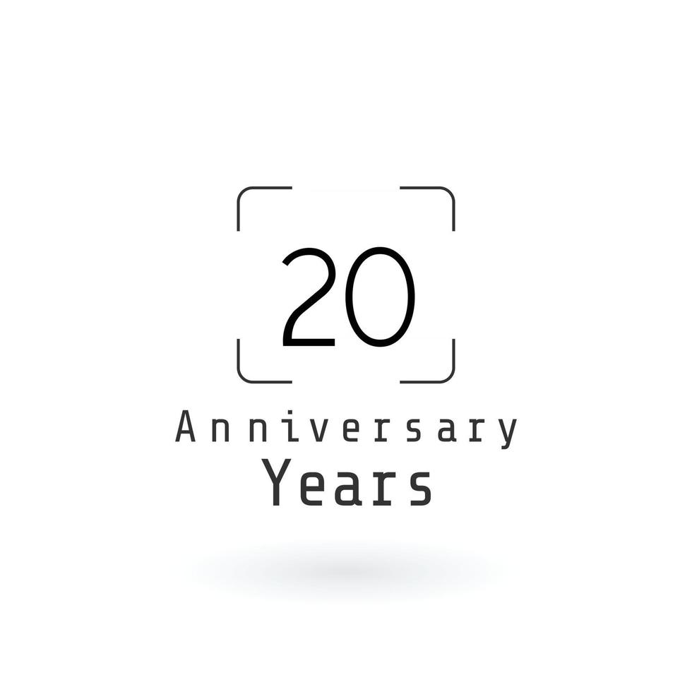 20-jarig jubileum logo vector sjabloon