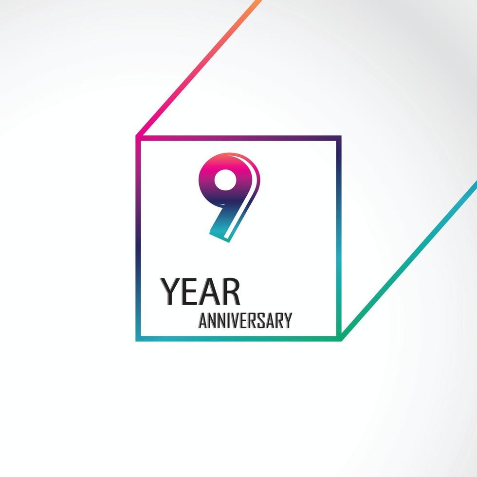 9 verjaardag logo vector