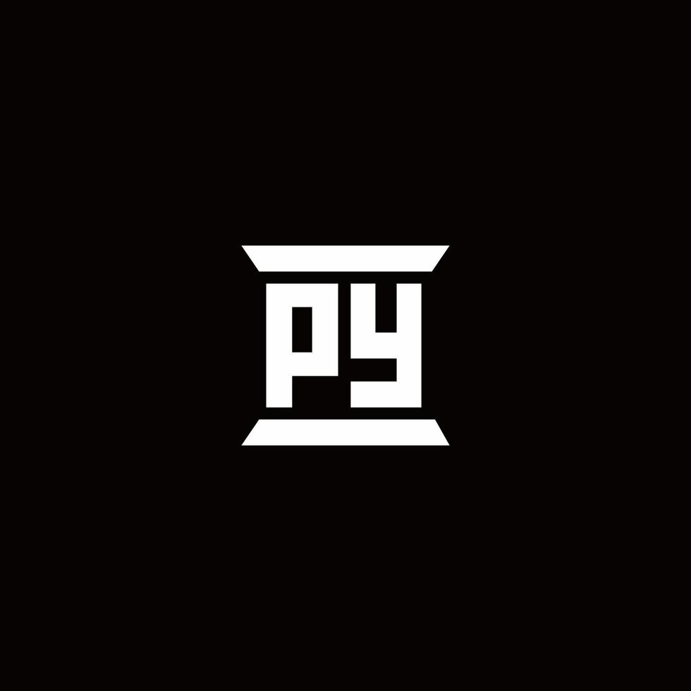 py logo monogram met pilaarvorm ontwerpen sjabloon vector