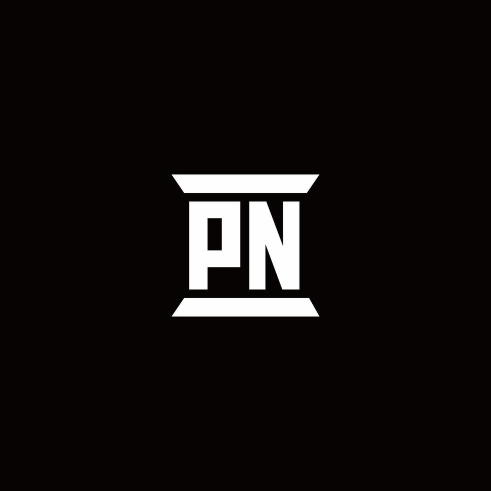 pn logo monogram met pilaarvorm ontwerpen sjabloon vector