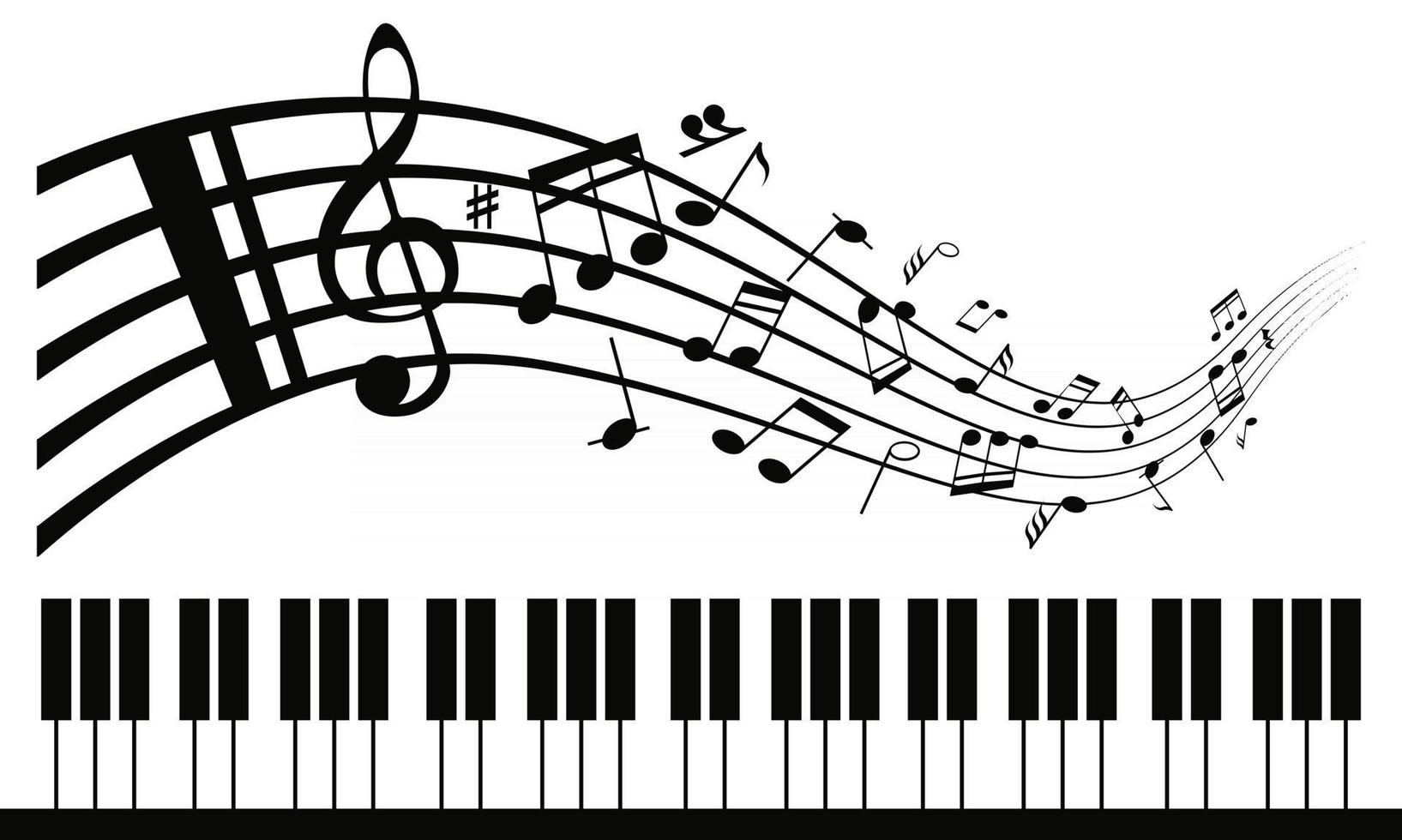 piano met muzieknoten achtergrond vector