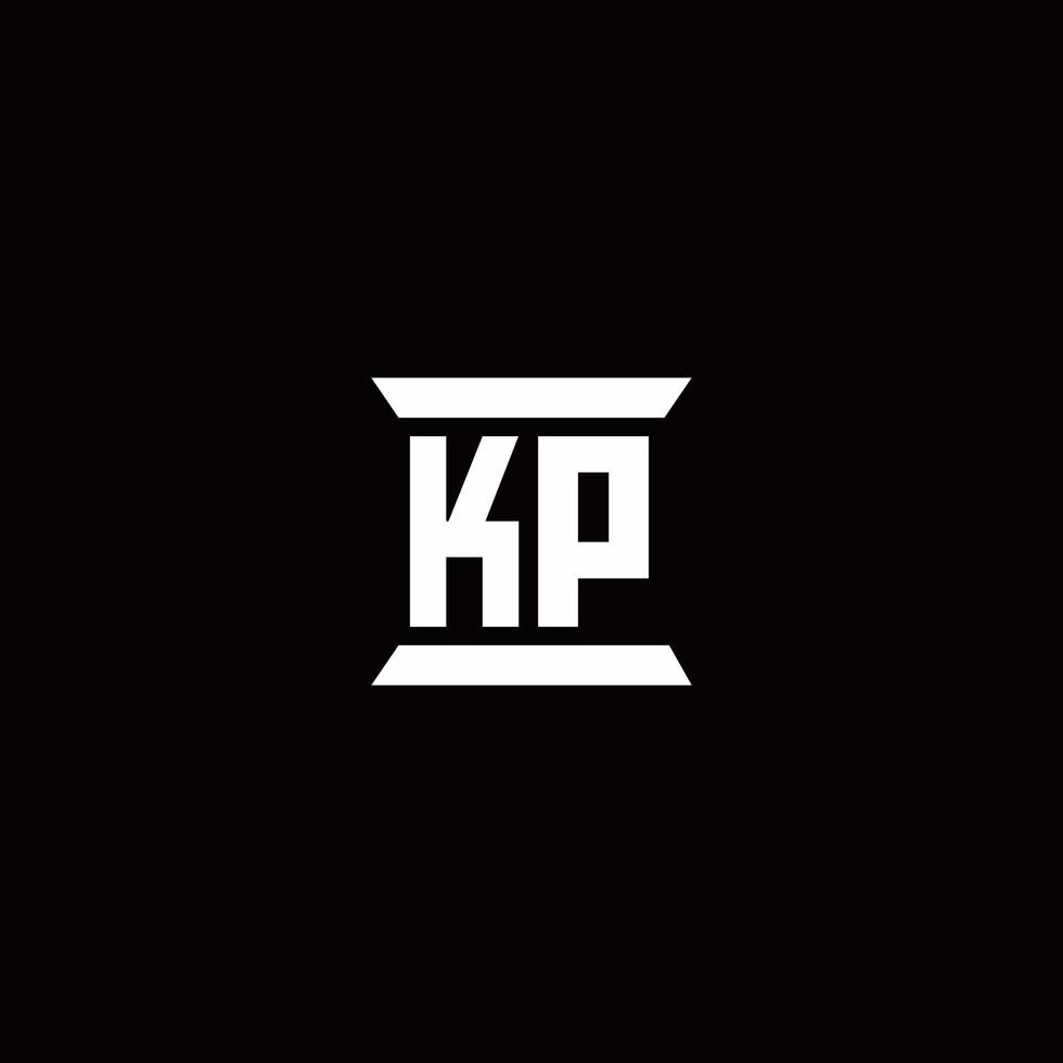 kp logo monogram met pilaarvorm ontwerpen sjabloon vector