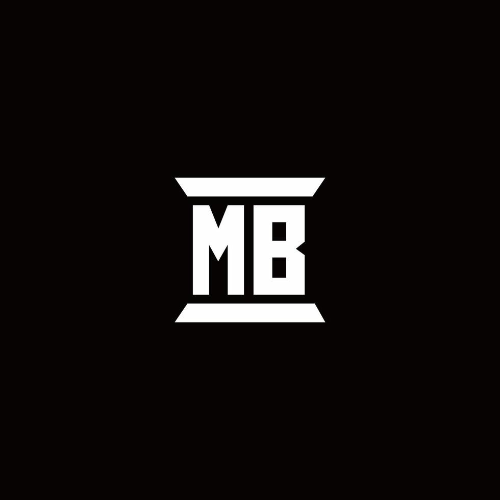 mb logo monogram met pilaarvorm ontwerpen sjabloon vector