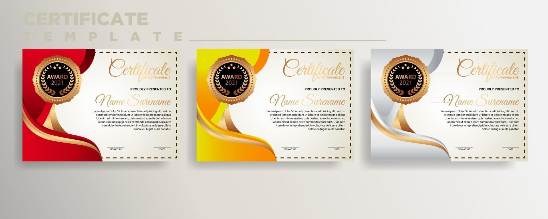 premium diploma moderne certificaatsjabloon vector