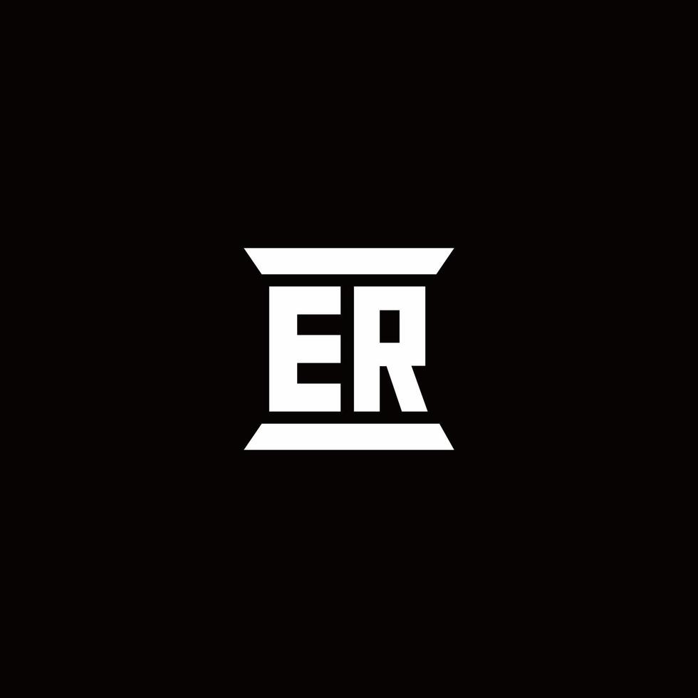 er logo monogram met pilaarvorm ontwerpen sjabloon vector