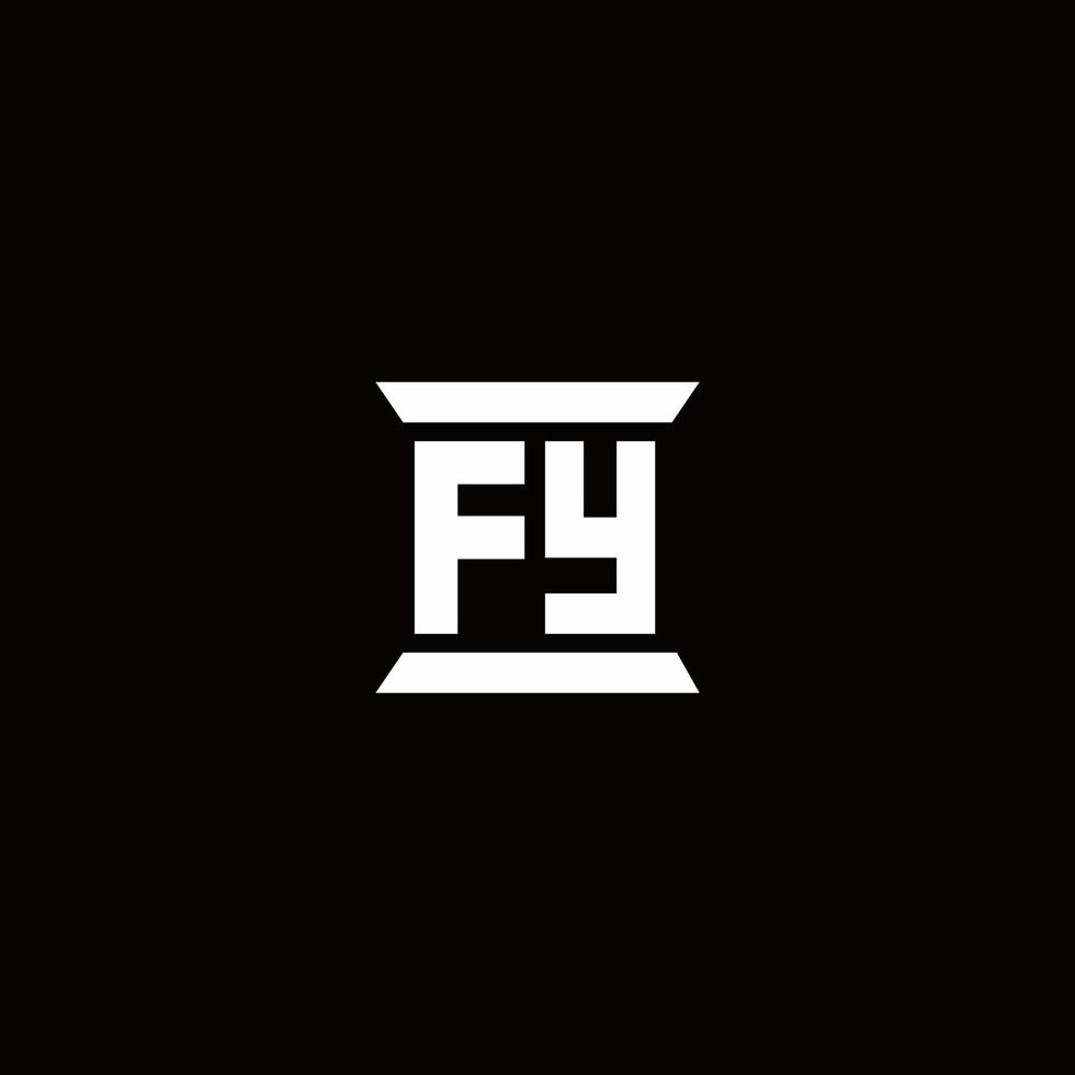 fy logo monogram met pilaarvorm ontwerpen sjabloon vector