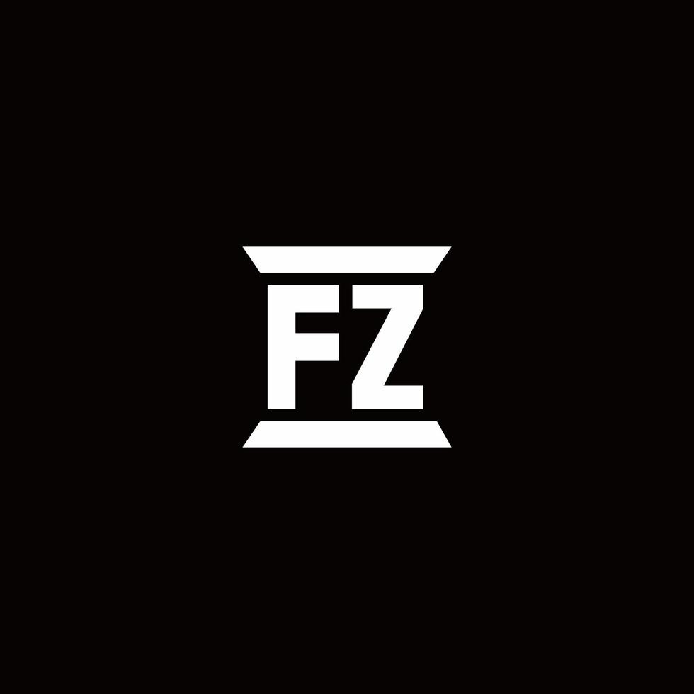 fz logo monogram met pilaarvorm ontwerpen sjabloon vector