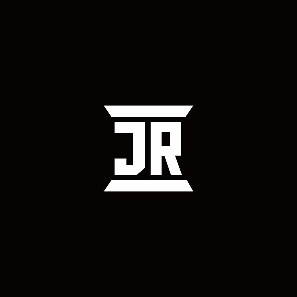 jr logo monogram met pilaarvorm ontwerpen sjabloon vector