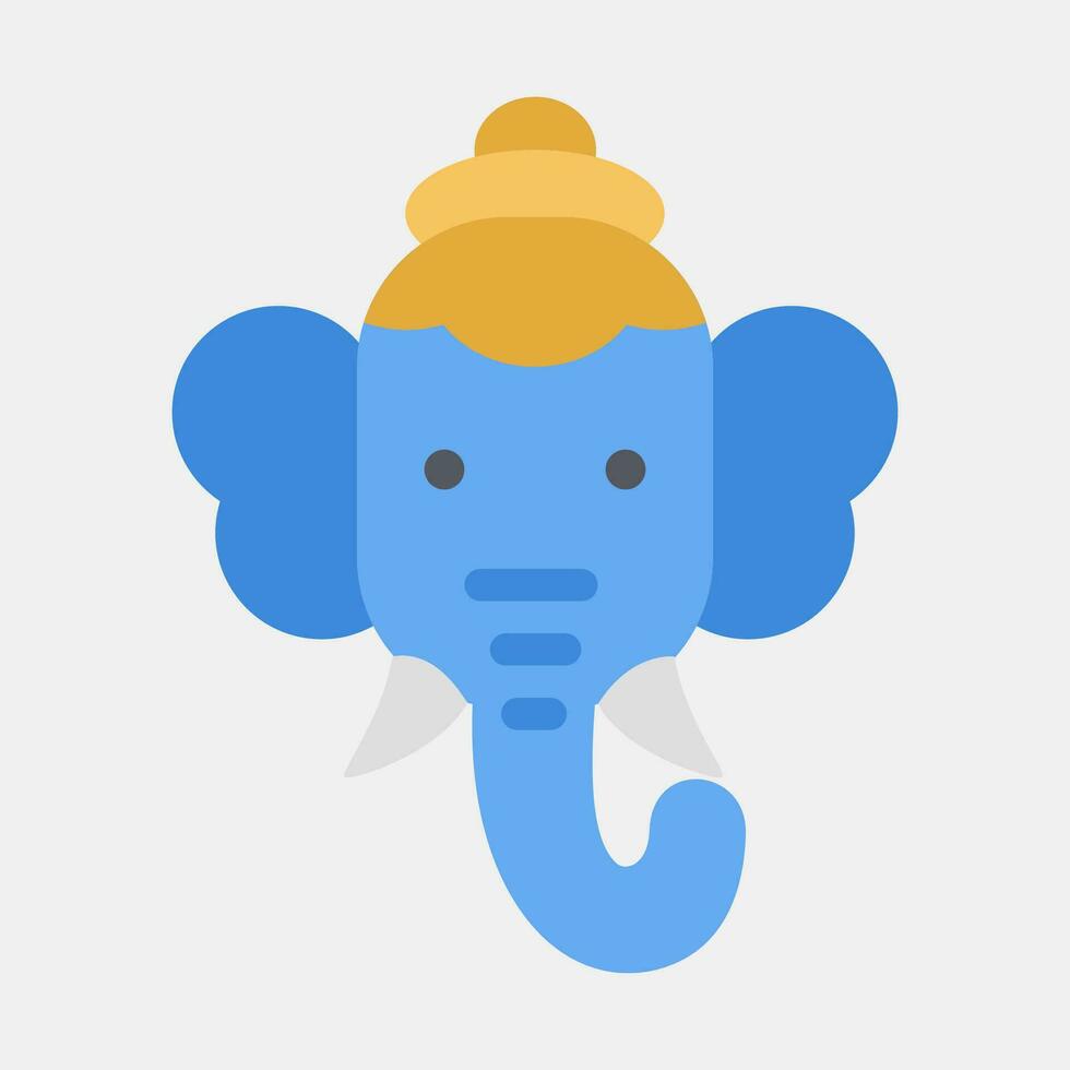 icoon ganesha. diwali viering elementen. pictogrammen in vlak stijl. mooi zo voor afdrukken, affiches, logo, decoratie, infografieken, enz. vector