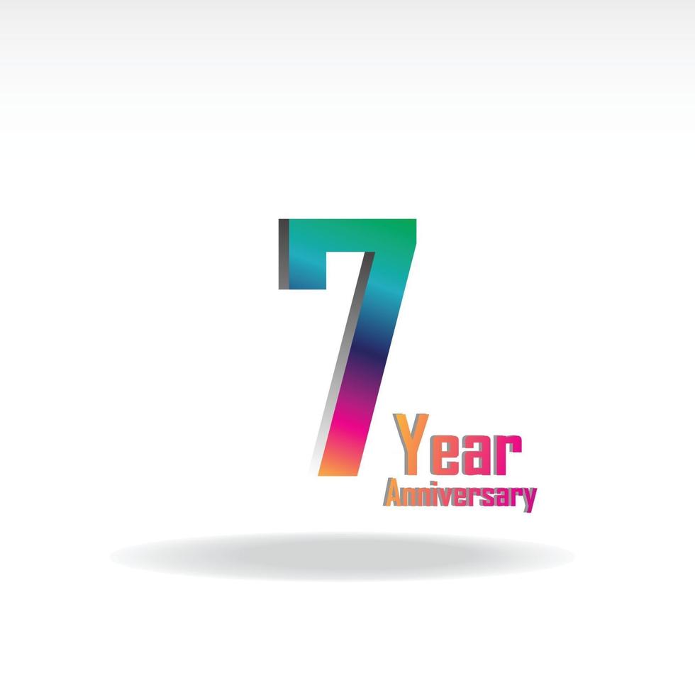 7 jaar verjaardag viering vector sjabloon ontwerp illustratie