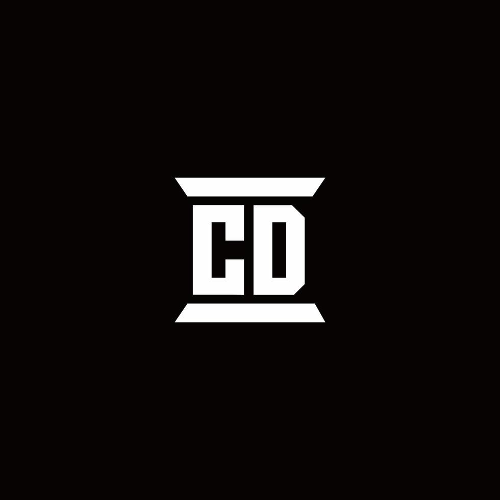 cd-logo monogram met pilaarvorm ontwerpen sjabloon vector