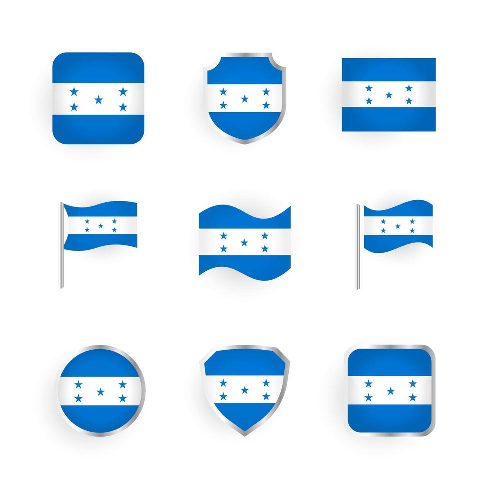 honduras vlag iconen set vector