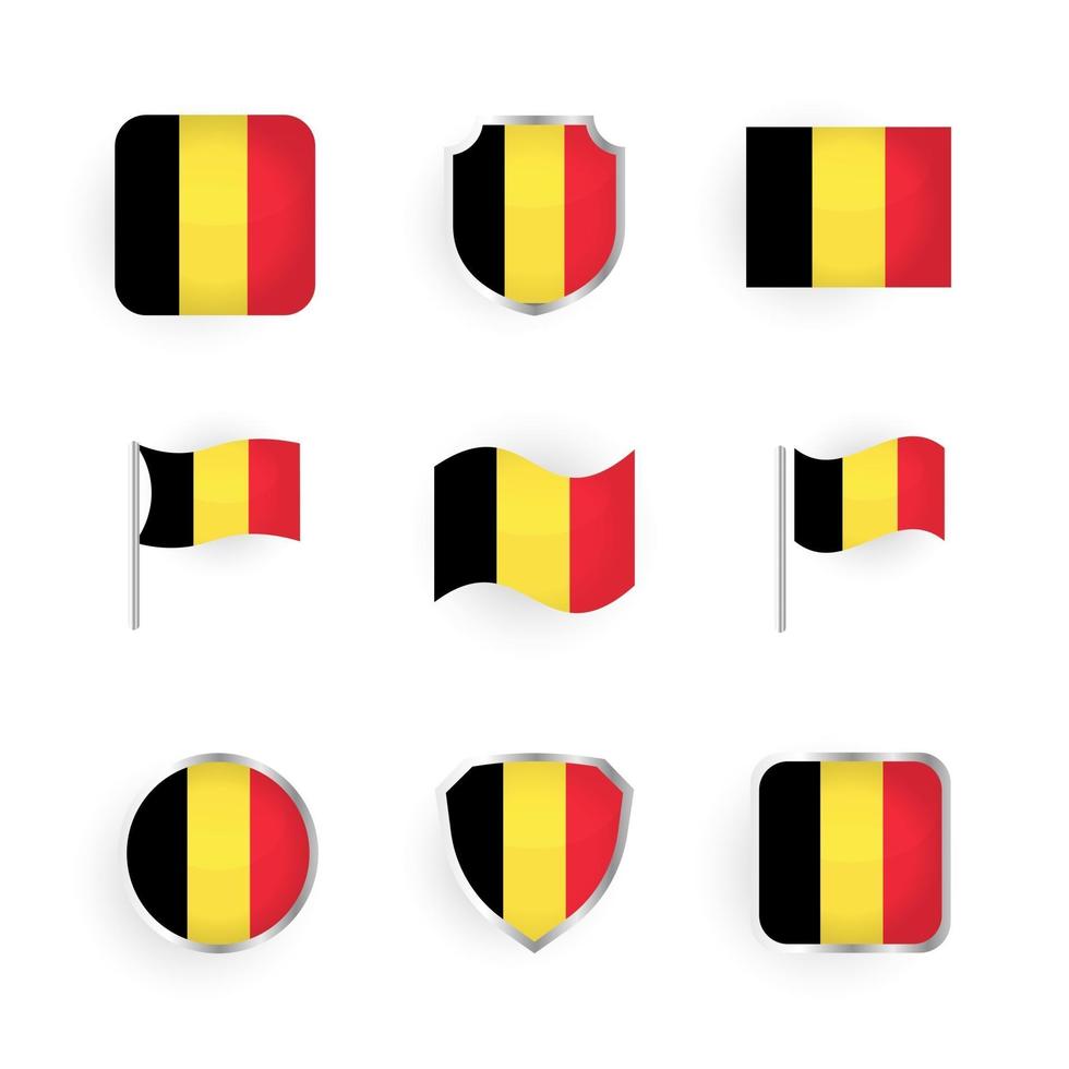 belgische vlag iconen set vector