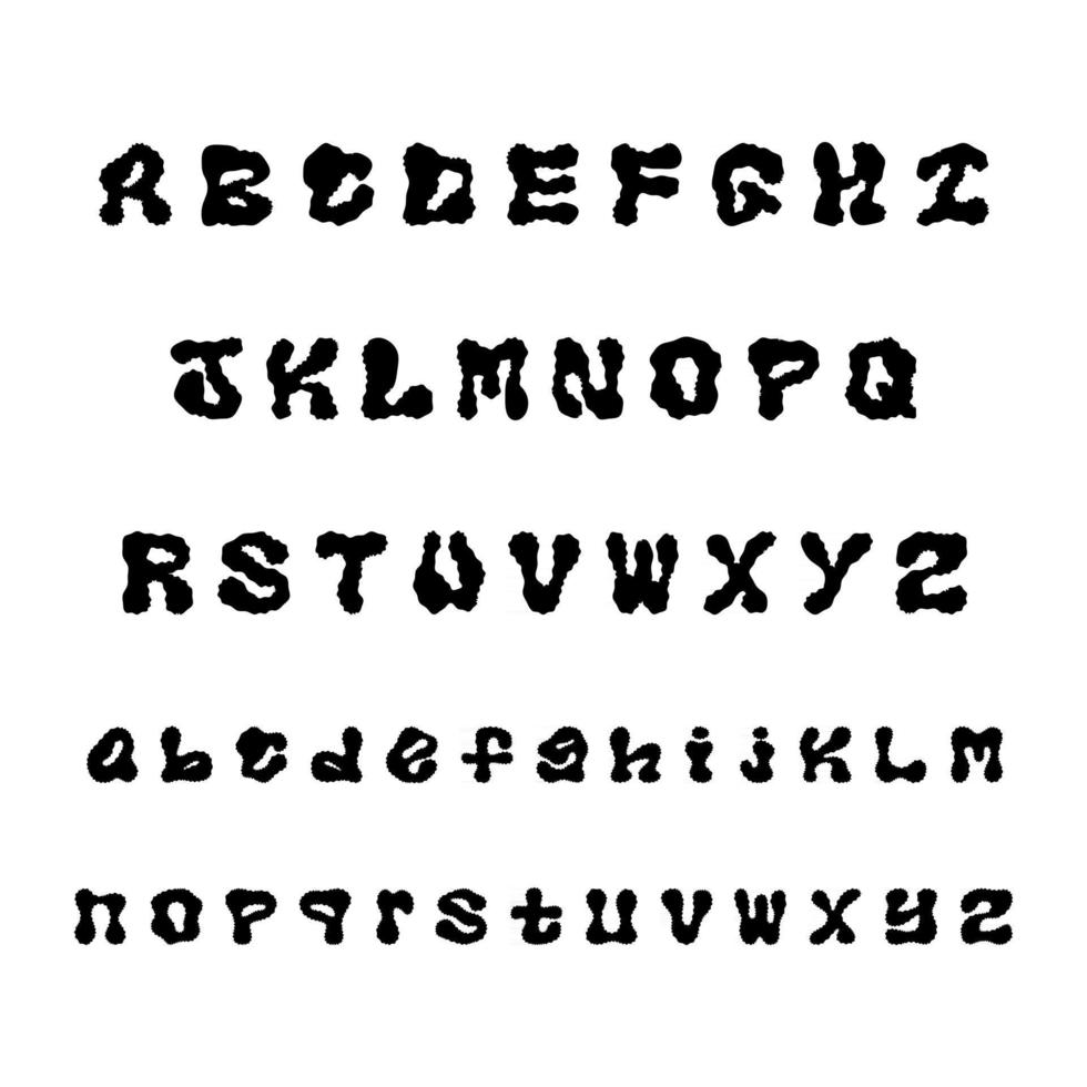 modern vervormd alfabet lettertype a tot z vector