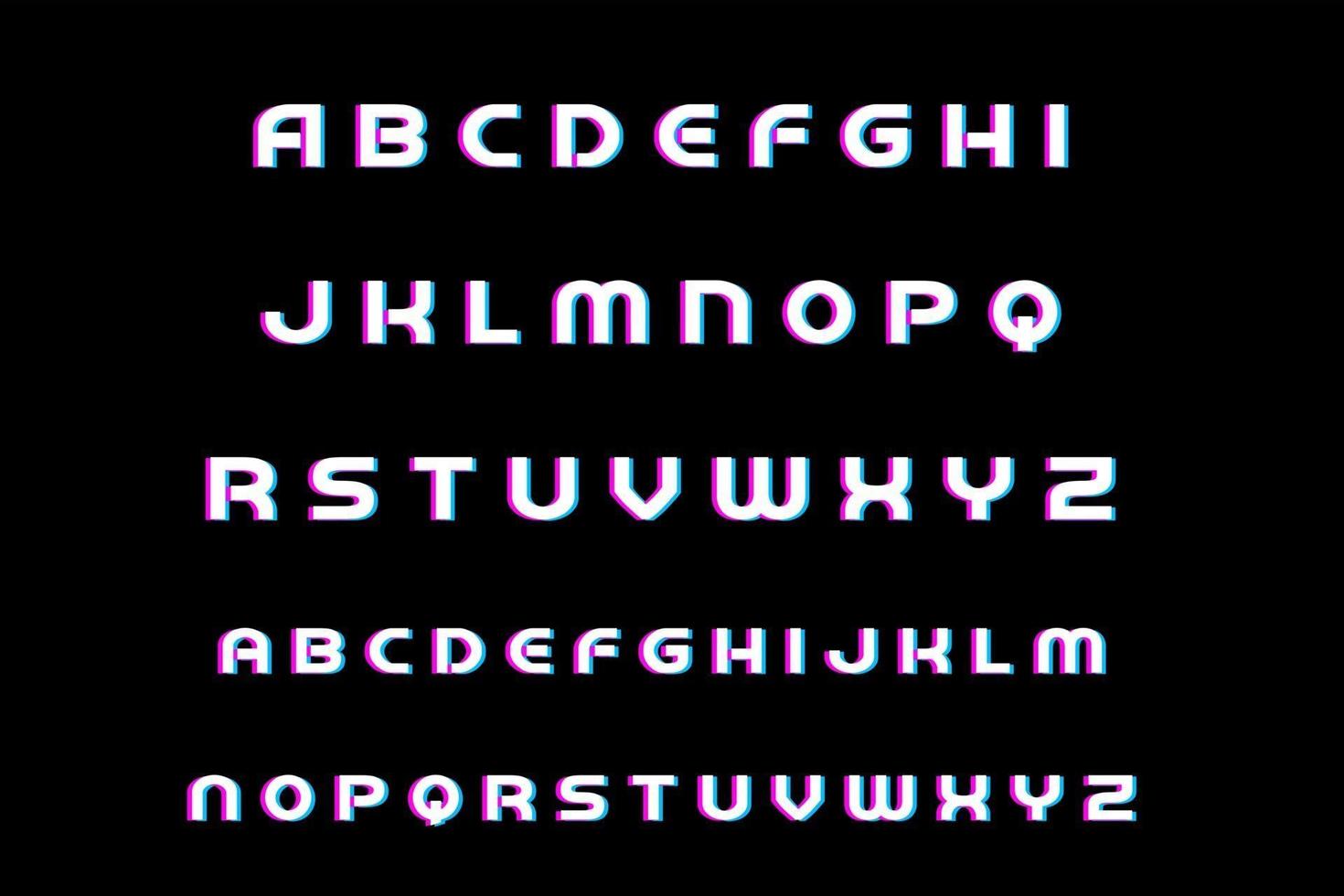 modern retro alfabet lettertype a tot z vector