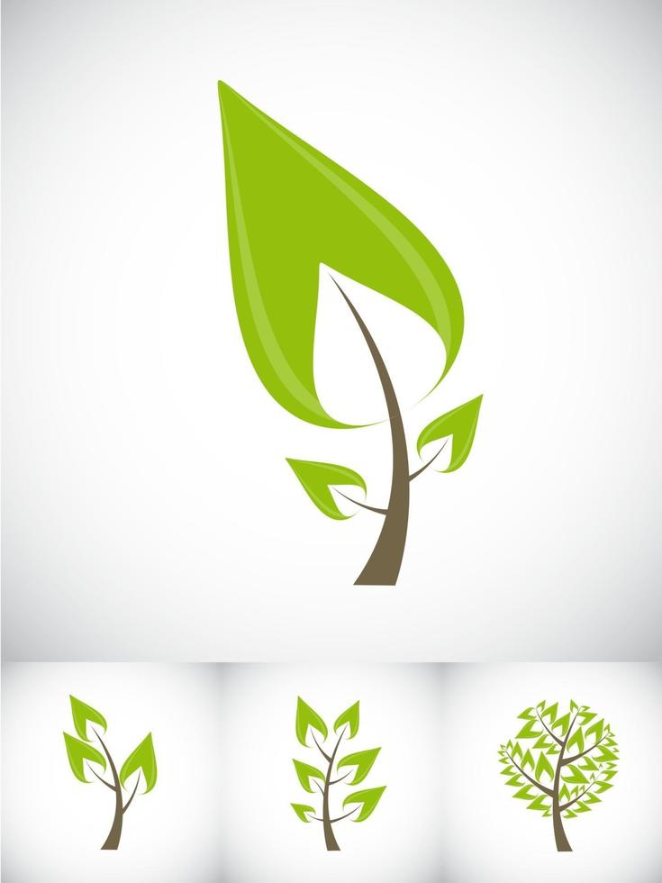 mooie groene boom pictogram op een witte achtergrond vector illustrat