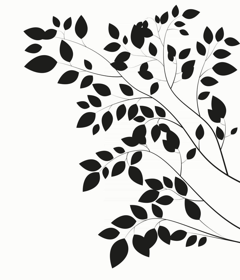 mooie boom silhouet op een witte achtergrond vector illustrat