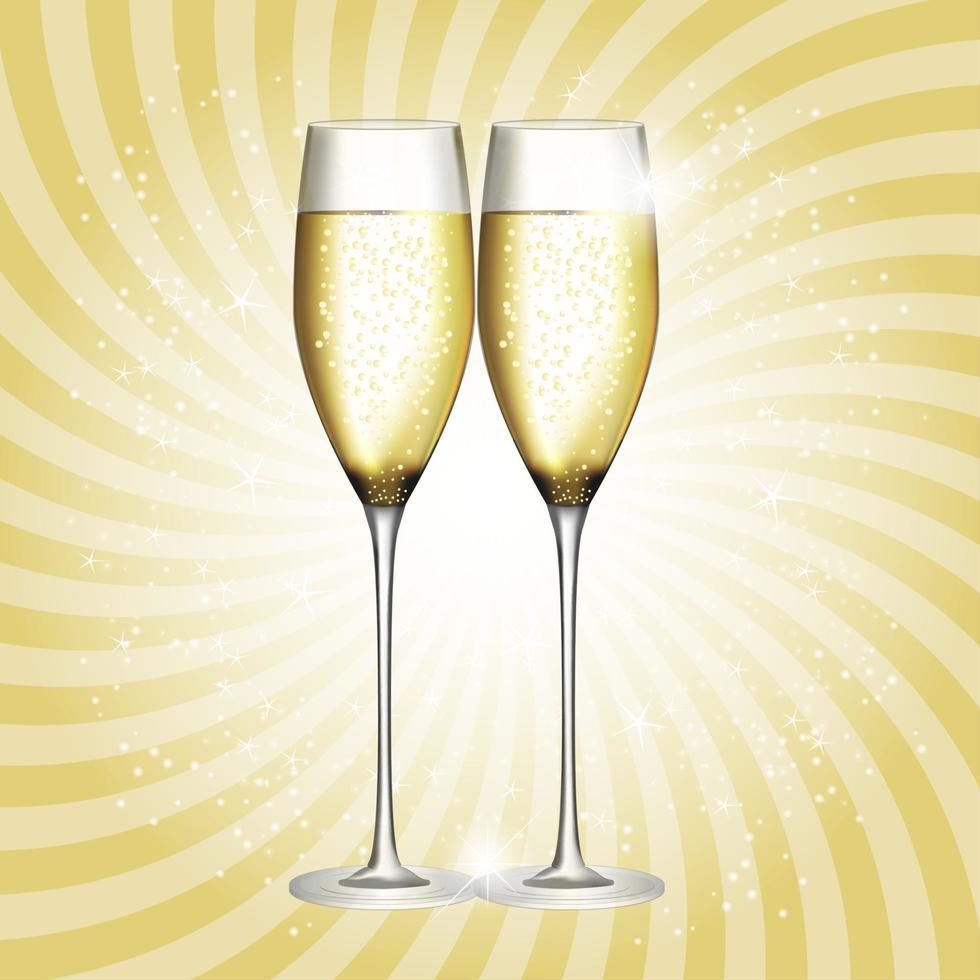 glas champagne vectorillustratie vector