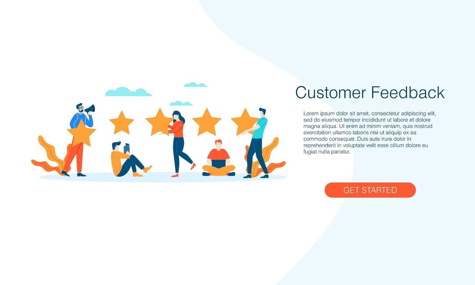 klant feedback star rating vector illustratie concept