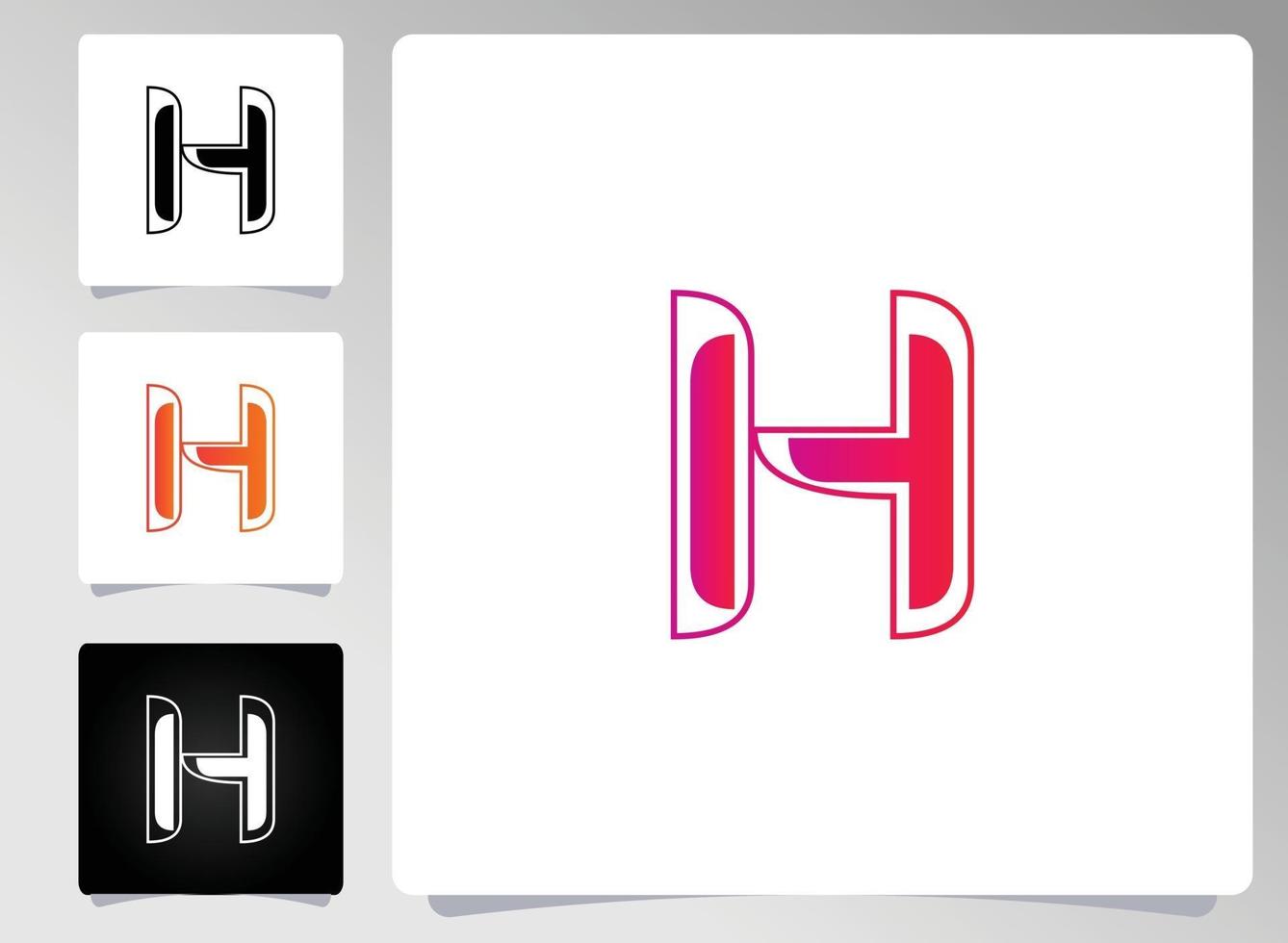 h brief logo abstract ontwerp vector