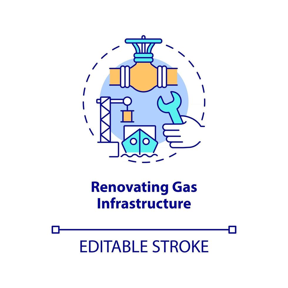 renovatie gasinfrastructuur concept icoon vector