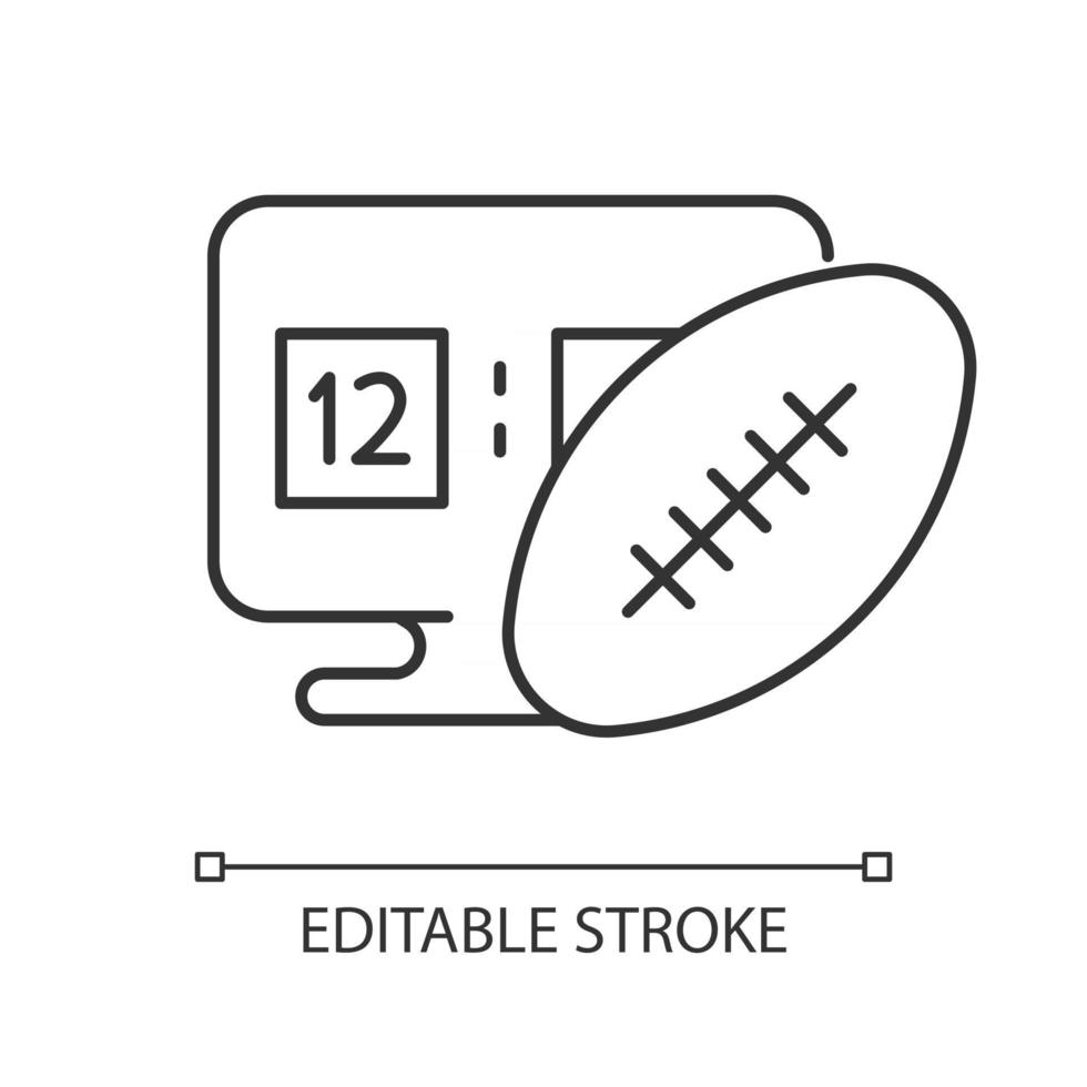 lineair pictogram voor online voetbalspellen vector