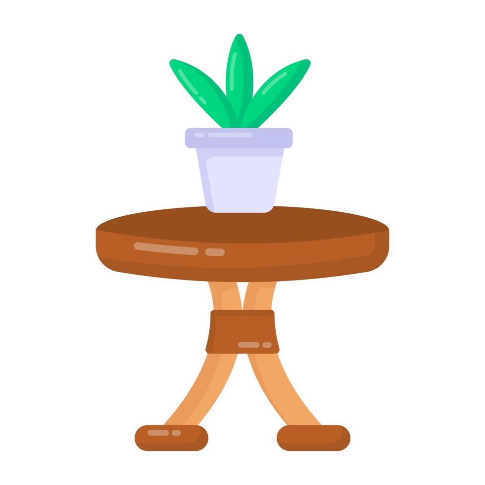 ronde tafel met plant vector