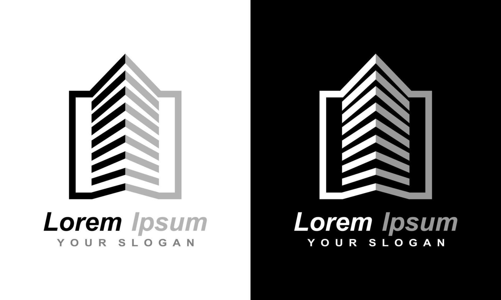 minimalistisch vastgoed gebouw financiën logo vector