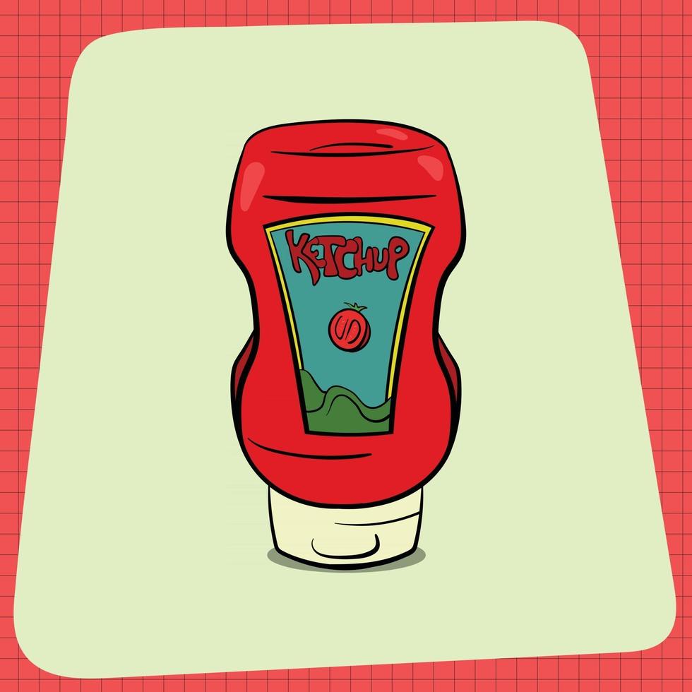 knijp fles ketchup vector