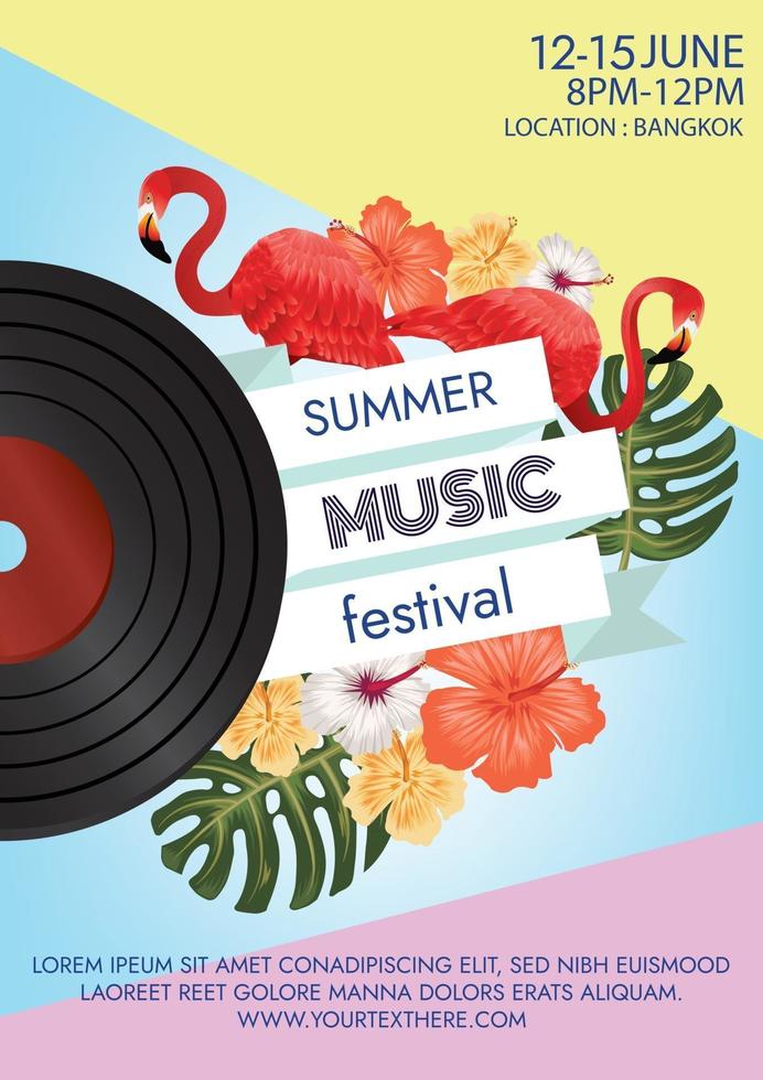 zomerfeest muziekfestival poster voor feest vector