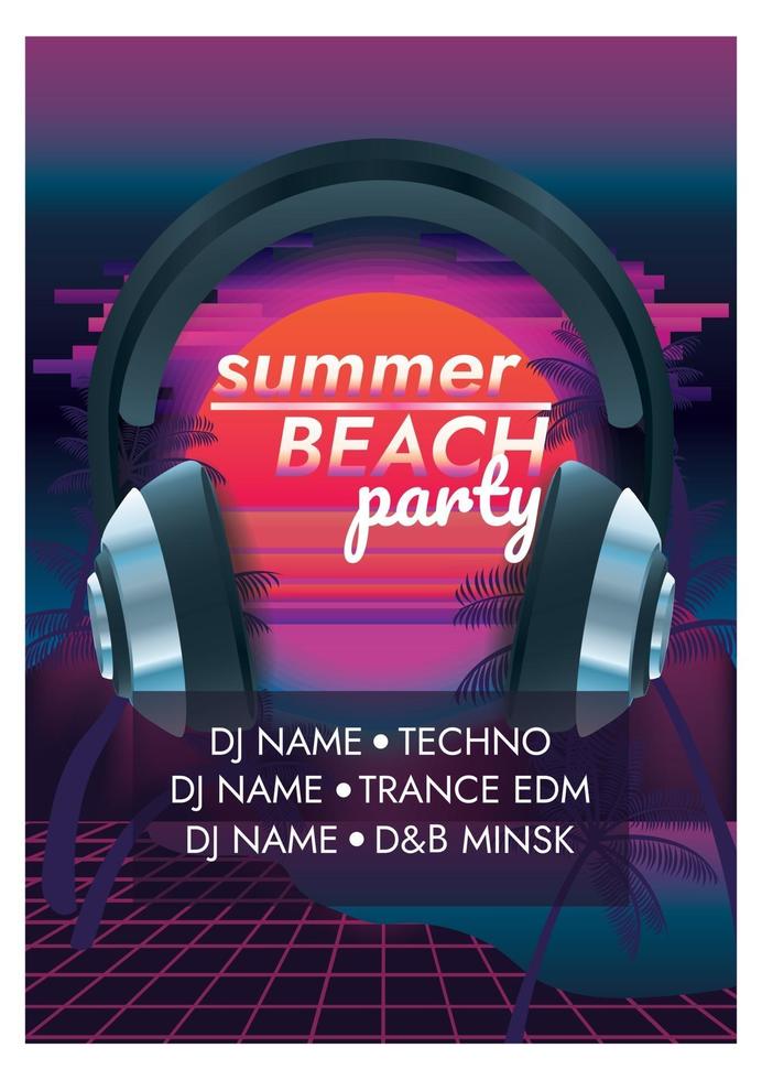 muziekfestival poster voor feest zomer strandfeest vector
