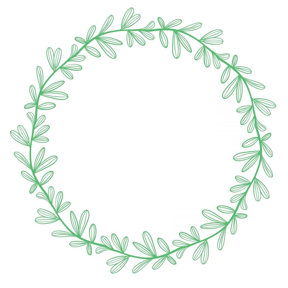 groene cirkelvormige krans van bladeren vectorillustratie vector