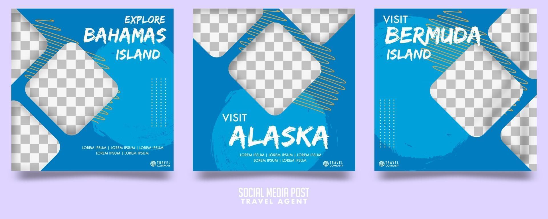 cruise reisbureau social media post sjabloon vector